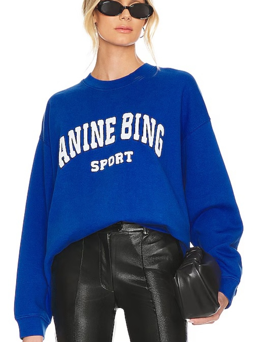 Anine Bing Electric Blue Sport Logo Crewneck Sweatshirt